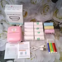 ミニサーマルプリンター ピンク 専用ロールペーパー 14本付 新品未使用品