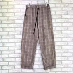 WEGO ウィーゴー　イージーパンツ　チェック　ベージュ　ウエストゴム　M
