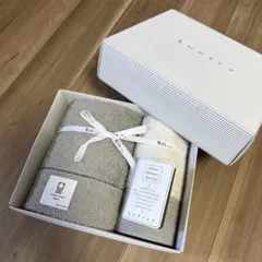 【新品未使用】kontex BELUGA今治タオル2点セット箱入りグレーのサムネイル