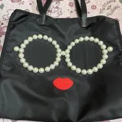 a-jolieパール眼鏡デザイン トートバッグ