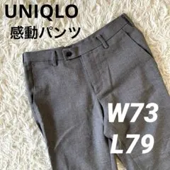 D9 상태좋음 ユニクロ 感動パンツ ストレッチ ウールライク グレー W73L76