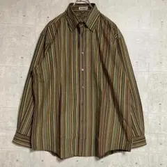 【barassi MILANO】　長袖シャツ　（５０）　ストライプ　日本製　派手