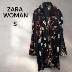 《ザラウーマン》ZARA WOMANフローラルプリント ワンピース 花柄ブラック