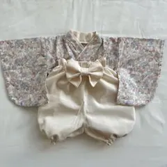 【即納】ベビー袴 チューリップ×生成り