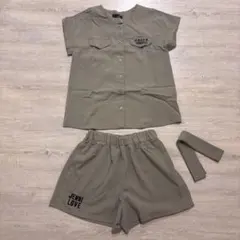 150 JENNI Iove カーキ セットアップ シャツ キッズ 女の子