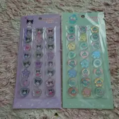 おはじきふうシール　24ピース　サンリオ　ハンギョドン　クロミ