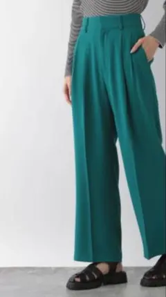 グローバルワーク ワイドパンツ L グリーン