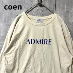 coen ミラーロゴプリントロングスリーブTシャツ シンプル カジュアル 薄手