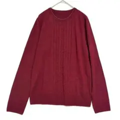 ELLE エル　ケーブル編みデザイン ニット　ボルドー　40 / Lのサムネイル