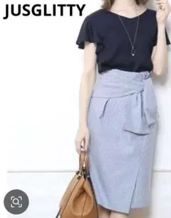 ※最終値下げ【JUSGLITTY】ストライプ柄リボンスカート