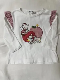 familiar リンゴとウサギのTシャツ 80