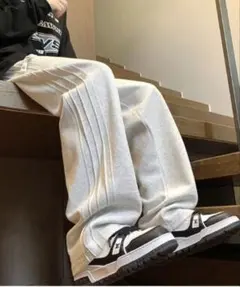 グレー スウェットパンツ ストレートレッグ