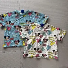 ミッキーマウス・ミニーマウスTシャツ2枚セット 100cm