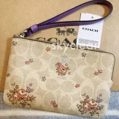 新品❇︎正規品 COACH フローラル リストレット ポーチ 小物入れのサムネイル