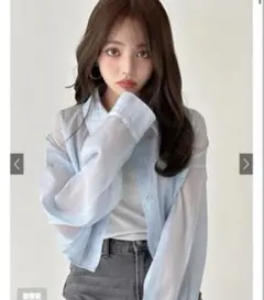 ジ*ー様 GRL グレイル 楊柳シフォンショート丈シャツ dk1111