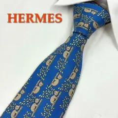 ✨️美品✨️ エルメス HERMES ネクタイ ハイブランド アニマル ブルー