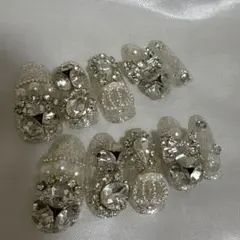 クリスタル装飾ネイルチップ10個セット