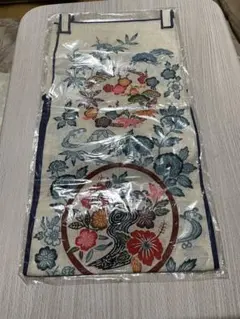 和柄 花柄 麻 のれん