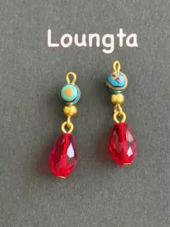 5点で450円引き ハンドメイドピアス 樹脂ピアス ブルーマラカイト天然石