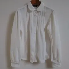 COMME CA ISM フリル付き長袖シャツ ホワイト