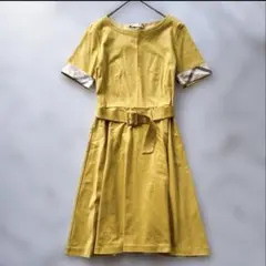 ✨美品✨ブルーレーベルクレストブリッジ　ワンピース　チェック　黄色M