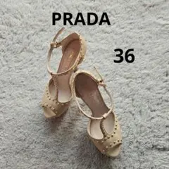 PRADA プラダ ウェッジソール サンダル ボタニカル柄 - メルカリ