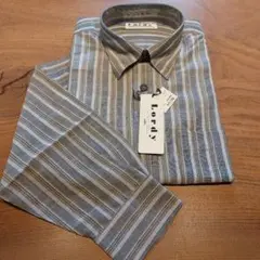 【LORDY】メンズシャツ　麻　長袖　M