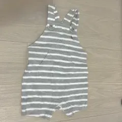 GAP グレー ストライプ オーバーオール 6-12ヶ月