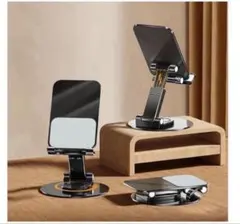 折り畳み式 スマホスタンド 360°回転/高さ調整 スマホスタンド 卓上