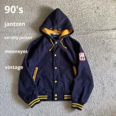 90's jantzen バーシティー　ジャケット　ムーンアイズ　ワッペン　目玉