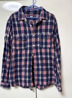 ヘリーハンセン 厚手 ネルシャツ XL チェック柄 ネイビー×レッドのサムネイル