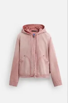 【完売品】ウォッシュドフード付きジャケット　チョークピンク