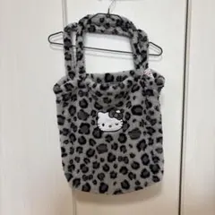 【新品】しまむら　ハローキティ ヒョウ柄 ボア トートバッグ