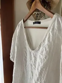 ミズイロインド Vネック 半袖 Tシャツ オーバーサイズ