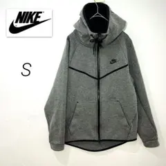 NIKE ナイキ　グレーパーカー　テックフリース フルジップ フーディ　S