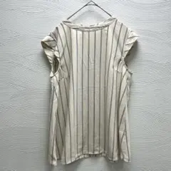 超美品✨ROPE PICNIC✨ノースリーブストライプシャツ ベージュ✨Lサイズ
