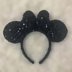 ディズニー ミニー カチューシャ ネイビー　スパンコール 美品