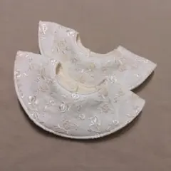 刺繍 スタイ まんまる ホワイト