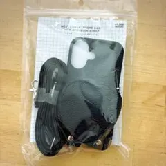 ショルダー付きハートスマホケースiPhone16 BLACK
