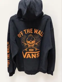 VANS バンズパーカー L ブラックオレンジロゴ OFF THE WALL