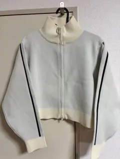 Rafnaf ダブルジップ ニットトラックジャケット アイボリー