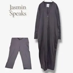 ジャスミンスピークス 綿100 日本製 オールインワン ゆったり Vネック
