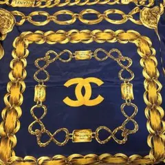 値引き⭕️】CHANEL スカーフ ネイビー ジュエリー柄 - メルカリ