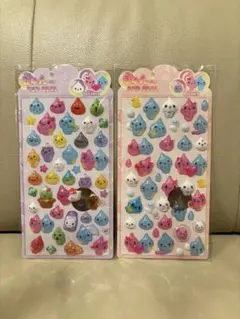 立体　ぷくぷく　シール　きゅん　しずくちゃん　ファミリー