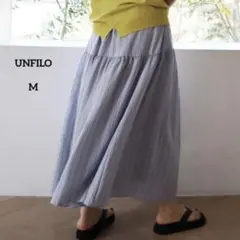 タグ付き】UNFILO アンフィーロ ウォッシャブルストライプスカート リネン混のサムネイル