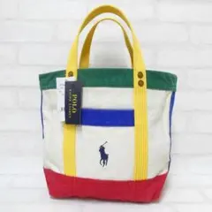 ポロ ラルフローレン キャンバス スモール トートバッグ マルチカラー