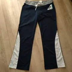 ROXYネイビー ジャージパンツ ストライプウエストバンド