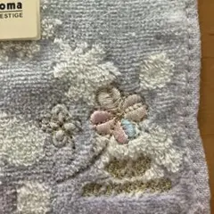 レノマrenomaタオルハンカチブルー青紫パープルグラデーション　クローバー