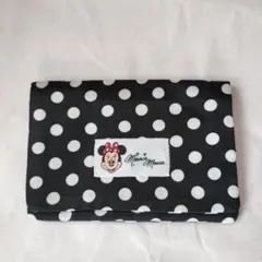 ポケットティッシュケース ディズニー ミニー ドット柄 黒 ブラック
