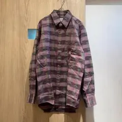Courreges HOMME 90s ウール 長袖マドラスチェックシャツのサムネイル